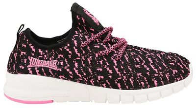 Girls' pink/black 'Carlos' lace up trainers